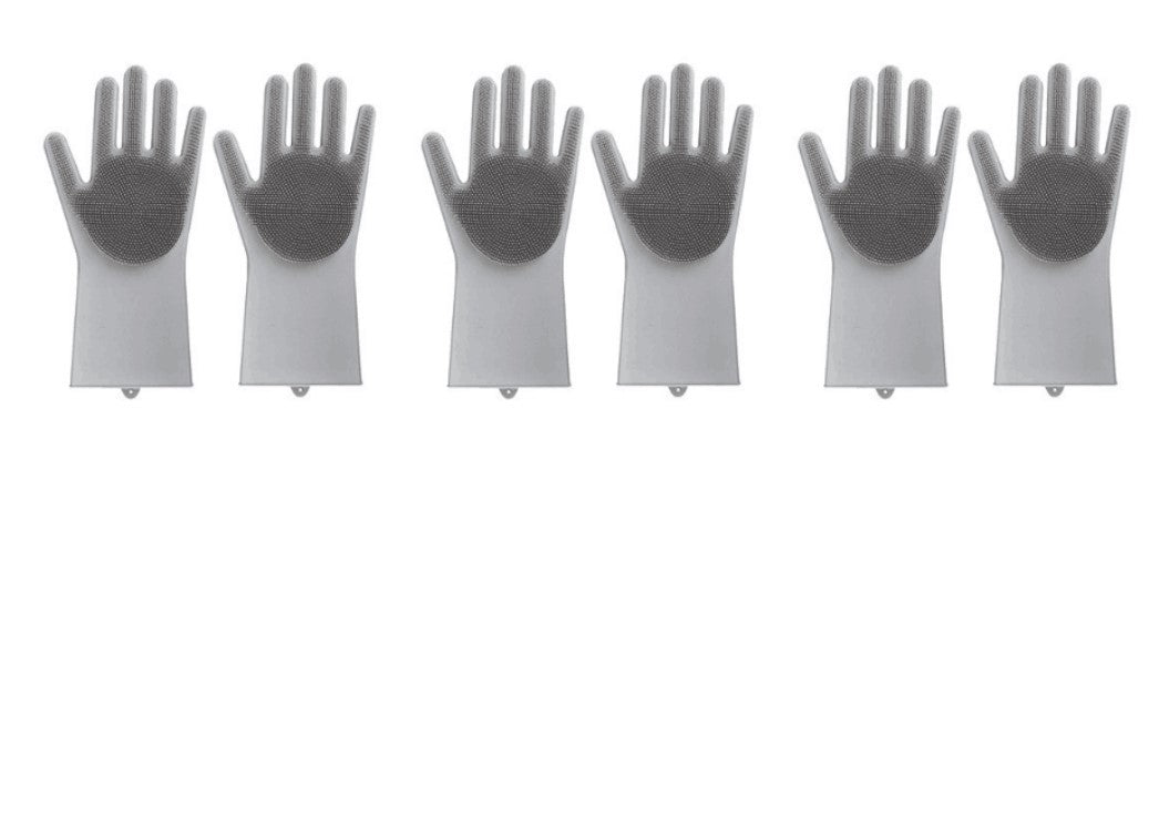 Silicone Heat-resistant Cleaning Brush Scrubbing Gloves null
