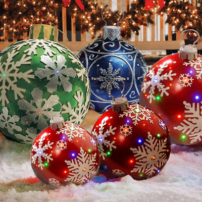 Christmas Ornament Ball Outdoor Pvc 60CM Inflatable Decorated Ball PVC Giant Big Large Balls Xmas Tree Decorations Toy Ball null
