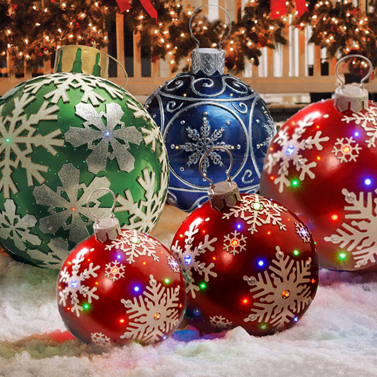 Christmas Ornament Ball Outdoor Pvc 60CM Inflatable Decorated Ball PVC Giant Big Large Balls Xmas Tree Decorations Toy Ball null