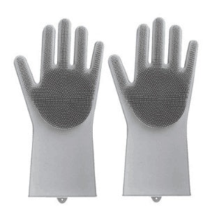 Silicone Heat-resistant Cleaning Brush Scrubbing Gloves null