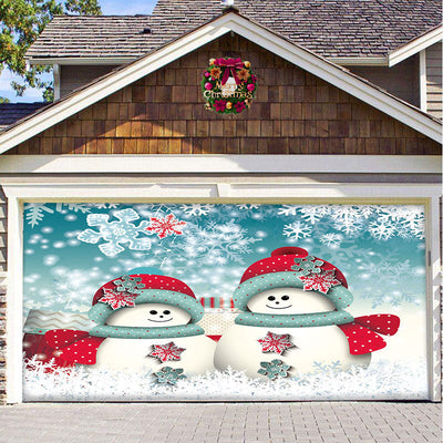 Christmas Background Hanging Cloth Garage Door Patch Holiday Party null