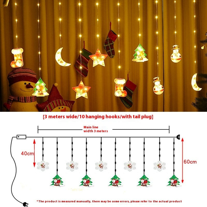 Painted Christmas Curtain Lights Holiday Layout Rubber-covered Wire Ambience Light null