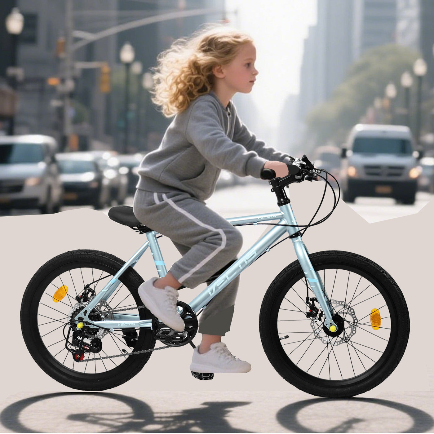 A20183 Kids Bike For 6-12 Years Old, 20 Inch Children's Bicycle For Boys Girls, 7-Speed Steel Frame, , Dual Disc Brakes, 20x1.75 Inch Tires Road Bike, 4 Color Options null