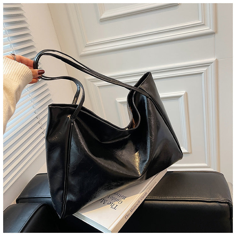 Vintage Women's Tote Bag Athletic Casual Fashion Large Capacity Leather Shoulder Bag Shopper Harajuku Simple Handbag null