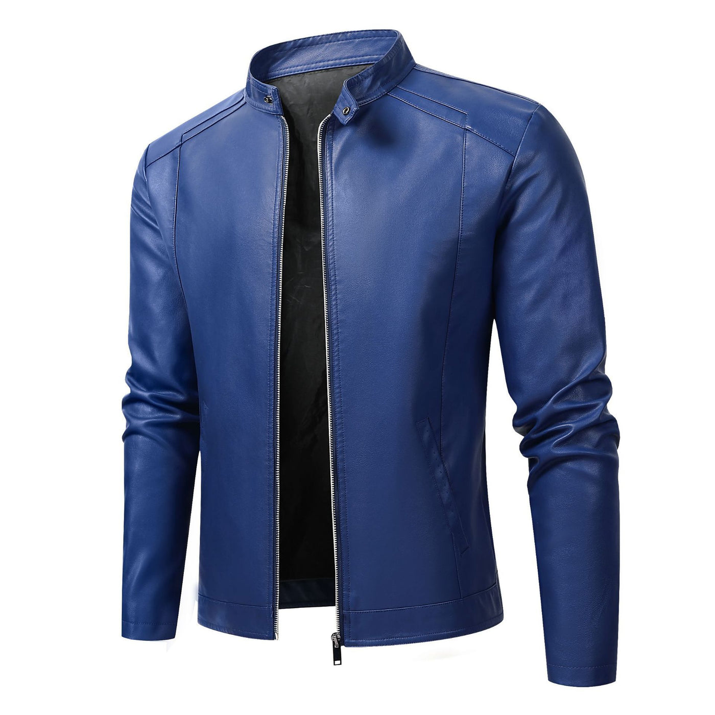Men's Slim Casual Leather Jacket Motorcycle Jacket null