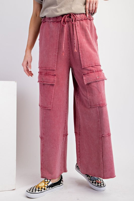 Women's Casual Working Pants High Waist Large Pocket Straight-leg Pants null