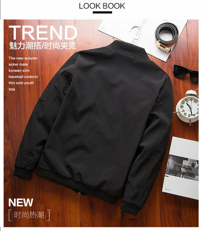 Men Bomber Jacket Thin Slim Long Sleeve baseball Jackets Mens Windbreaker Zipper Windbreaker Jacket Male Outwear Brand Clothing Shoppers Synchrony