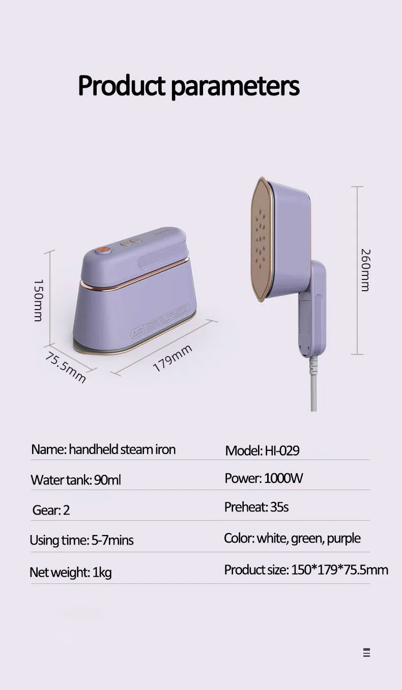 New Hanging Ironing Machine Handheld 1000W Home Small Steam Iron Portable Dry Wet Double Ironing 6 Holes For Steam Shoppers Synchrony