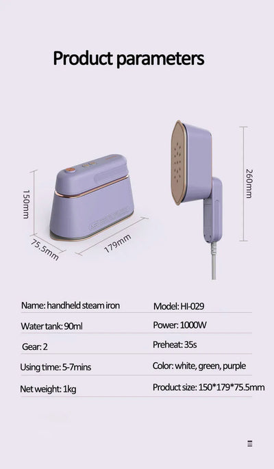 New Hanging Ironing Machine Handheld 1000W Home Small Steam Iron Portable Dry Wet Double Ironing 6 Holes For Steam Shoppers Synchrony