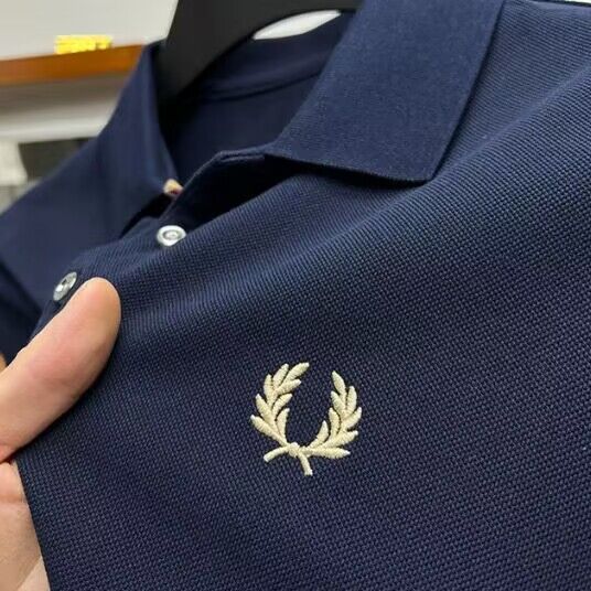 Men's Lapel Half Sleeve Polo Shirt Light Luxury Business Embroidered T-shirt null