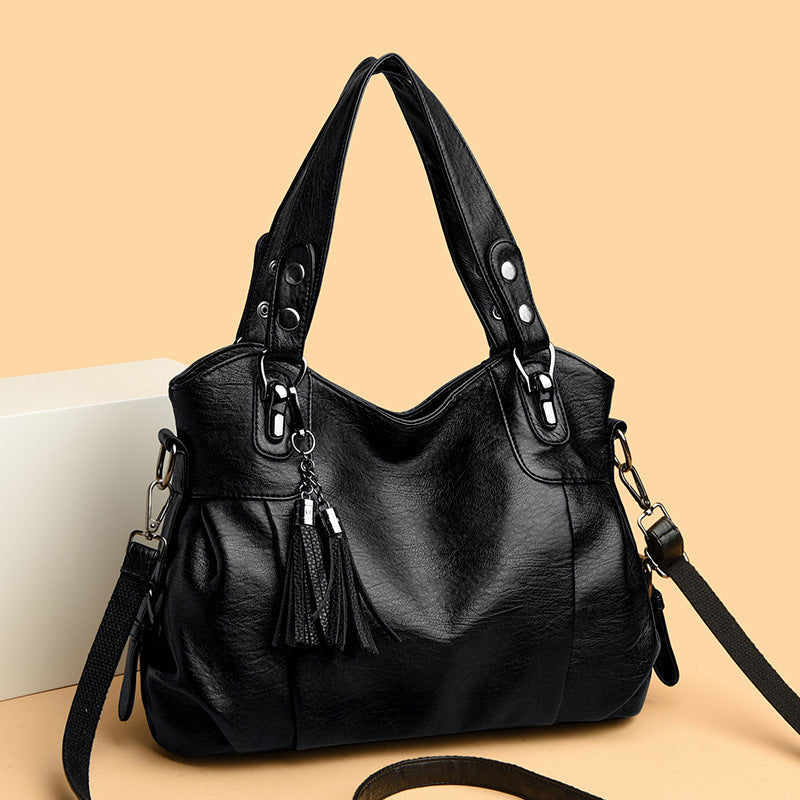 Classic Washed Sheepskin Tassel Bag Texture null