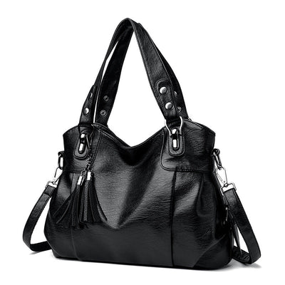 Classic Washed Sheepskin Tassel Bag Texture null