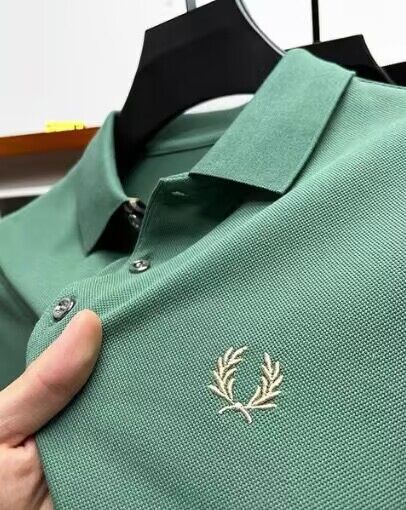Men's Lapel Half Sleeve Polo Shirt Light Luxury Business Embroidered T-shirt null