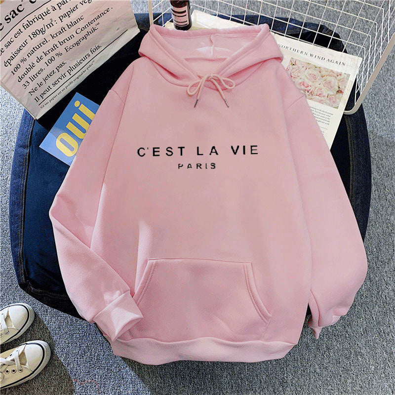 Women's Letter Printed Hoodie Coat null