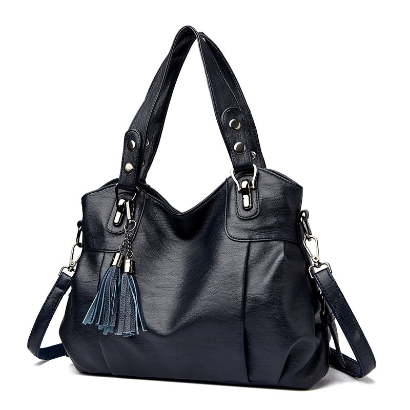 Classic Washed Sheepskin Tassel Bag Texture null