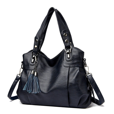 Classic Washed Sheepskin Tassel Bag Texture null