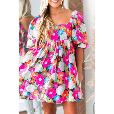 Summer New Holiday Puff Sleeve Dress Women null