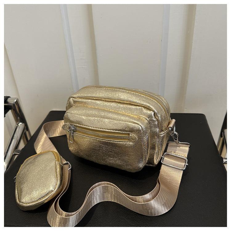 Simple Casual Wide Shoulder Strap Western Style Crossbody Shoulder Commuter Small Square Bag null