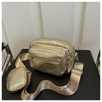 Simple Casual Wide Shoulder Strap Western Style Crossbody Shoulder Commuter Small Square Bag null