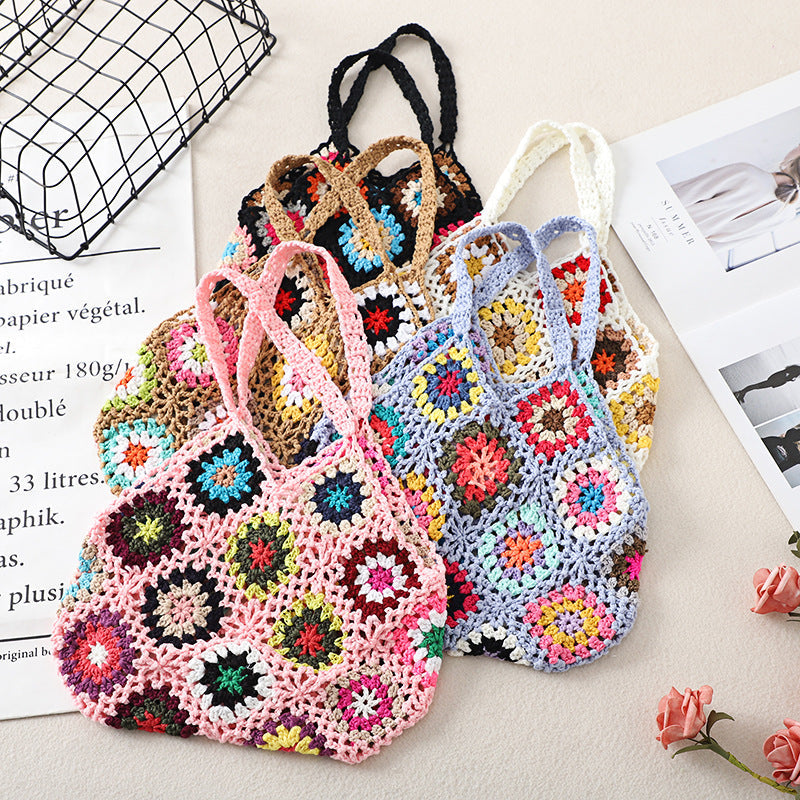 Handmade Crochet Weave Vintage Hollow Bag null