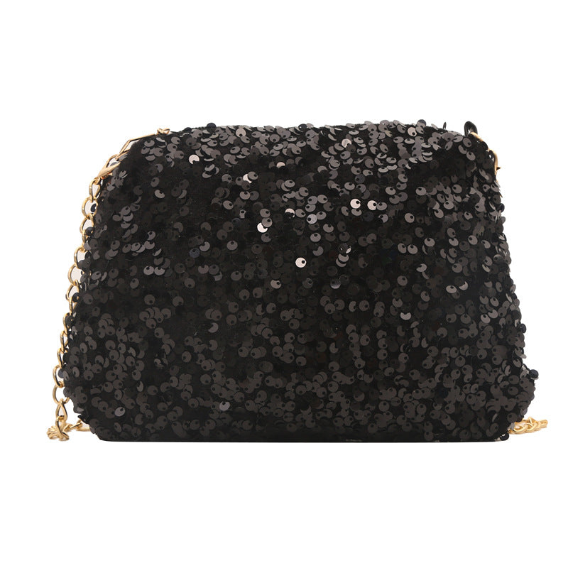 Contrast Color And Versatile Sequined Underarm Bag For Women null