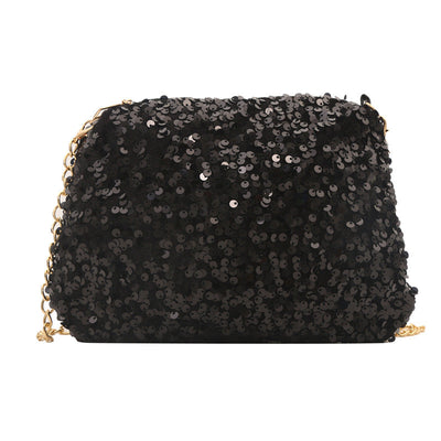 Contrast Color And Versatile Sequined Underarm Bag For Women null