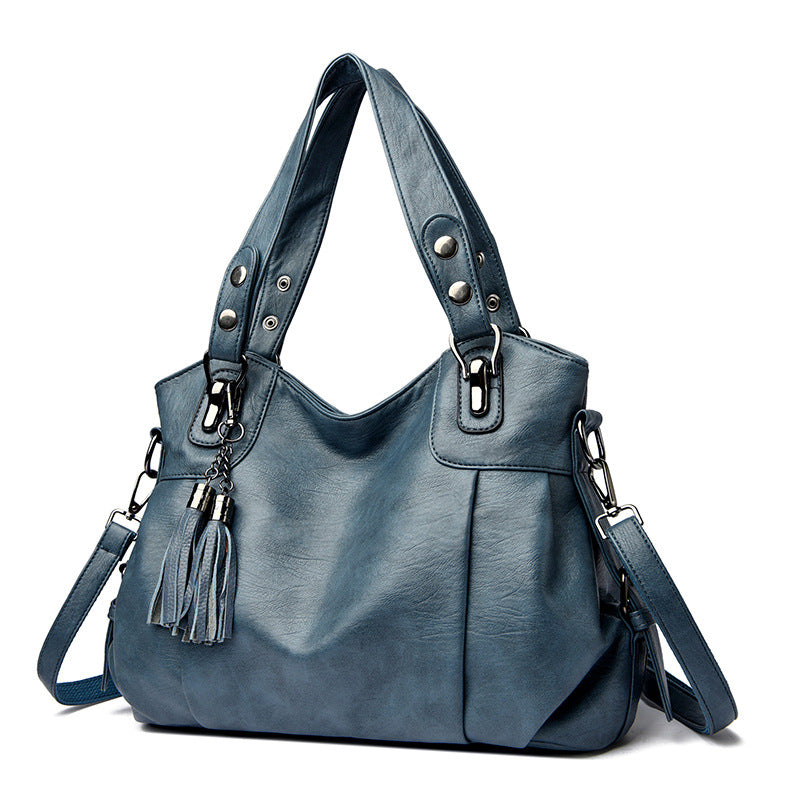 Classic Washed Sheepskin Tassel Bag Texture null