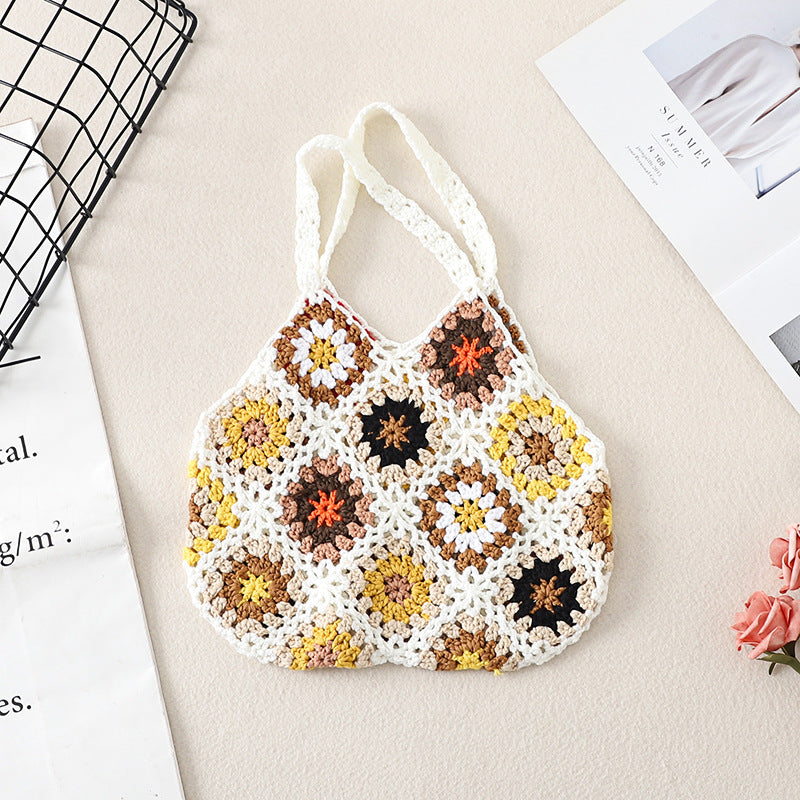 Handmade Crochet Weave Vintage Hollow Bag null