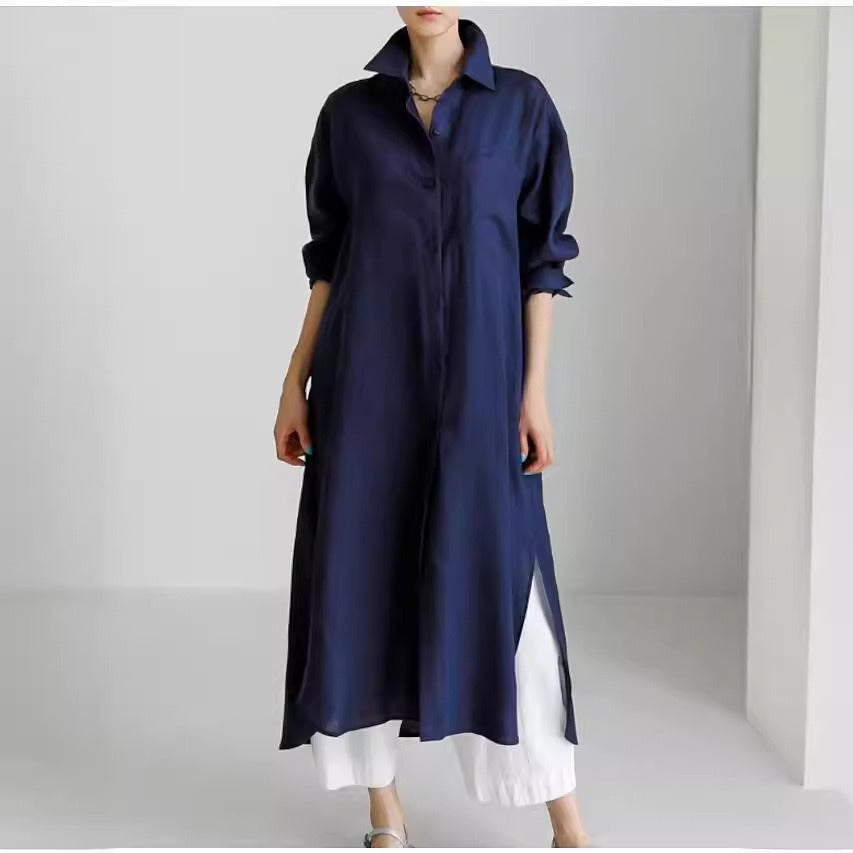 Women's Cardigan Cotton And Linen Half Sleeve Dress Women null