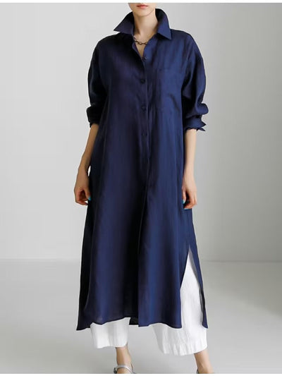 Women's Cardigan Cotton And Linen Half Sleeve Dress Women null