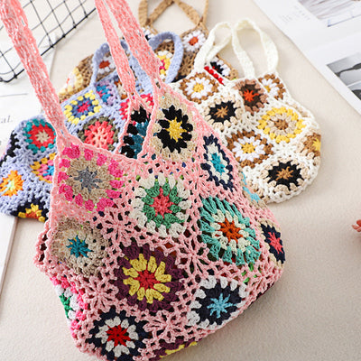 Handmade Crochet Weave Vintage Hollow Bag null