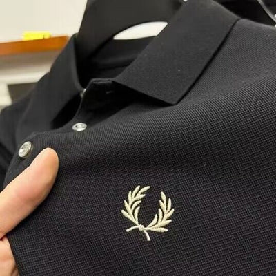 Men's Lapel Half Sleeve Polo Shirt Light Luxury Business Embroidered T-shirt null