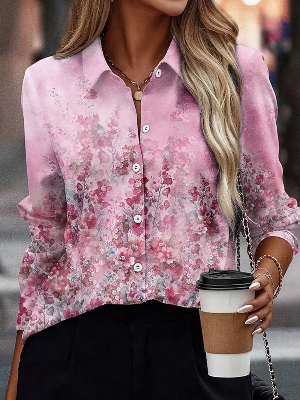 Elegant Women's Loose Long Sleeve Shirt null