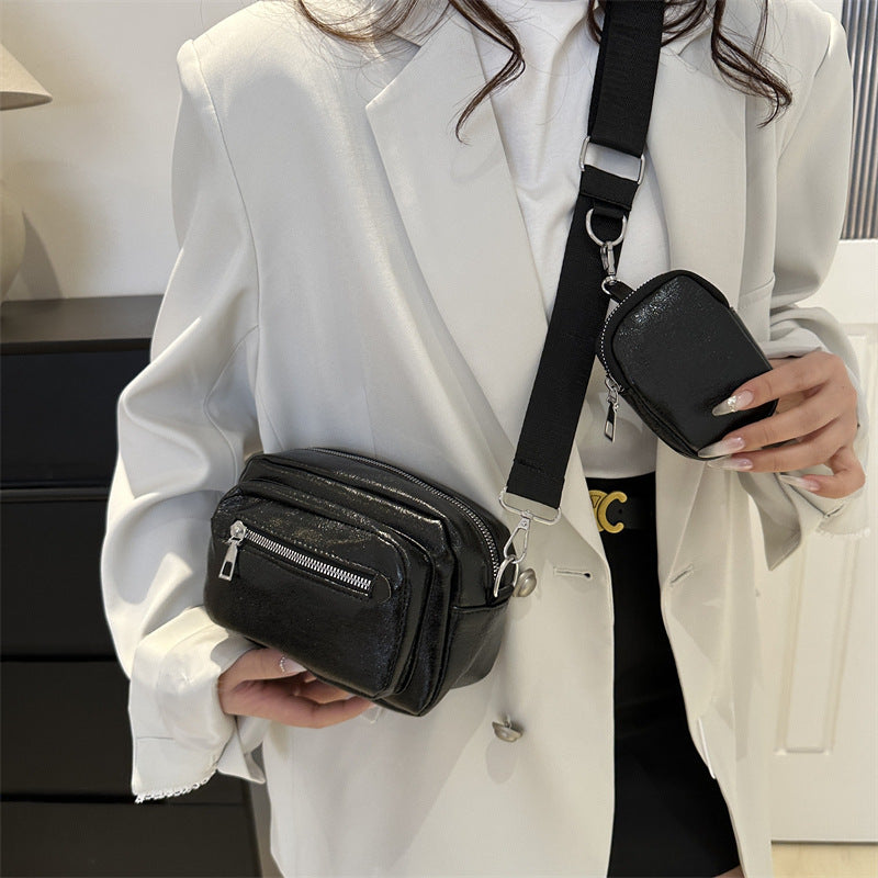 Simple Casual Wide Shoulder Strap Western Style Crossbody Shoulder Commuter Small Square Bag null