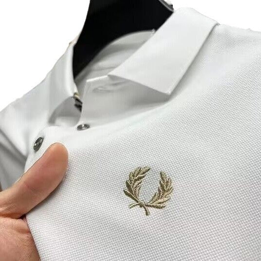 Men's Lapel Half Sleeve Polo Shirt Light Luxury Business Embroidered T-shirt null