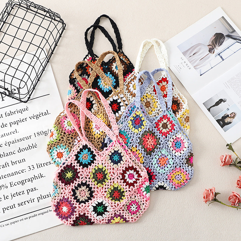 Handmade Crochet Weave Vintage Hollow Bag null