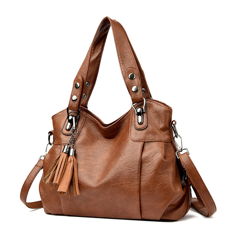 Classic Washed Sheepskin Tassel Bag Texture null