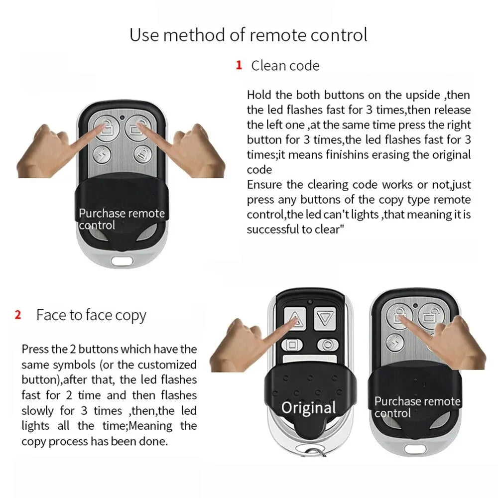 Metal Push Button Remote Control Transmitter ABCD / Lock Unlock 4Button 433MHz Universal 4 Buttons Garage Door Opener Remote Shoppers Synchrony