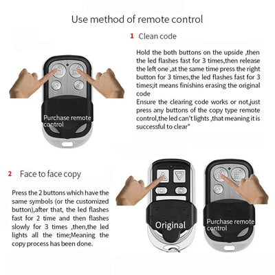 Metal Push Button Remote Control Transmitter ABCD / Lock Unlock 4Button 433MHz Universal 4 Buttons Garage Door Opener Remote Shoppers Synchrony