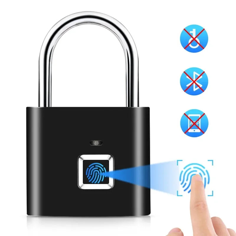 Smart Fingerprint Padlock Keyless Biometric Fingerprint Lock Electronics Door Lock Security Anti-theft Luggage Case Smart Locks Shoppers Synchrony