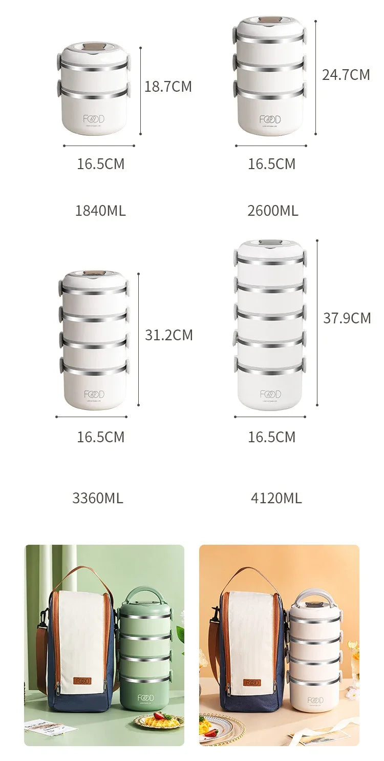 Bento Lunch Box Japanese Multilayer Stainless Steel Bento Box Food Container Storage Portable Thermos Food Jar Kid Bento Box Shoppers Synchrony