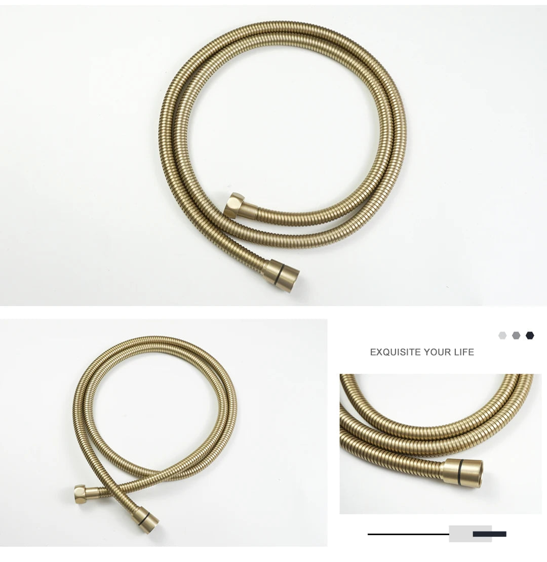 High Quality Black White Shower Hose Bathroom Fitting Stainless Steel Bath Tube 150CM Water Pipe Chrome Burshed Gold Grey Bronze Shoppers Synchrony
