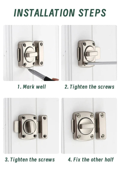 1pc Home Security Latch Rotate Bolt Latch Gate Latches Door Slide Lock Twist Rotating Barrel Lock For Bathroom Toilet Door Lock Shoppers Synchrony