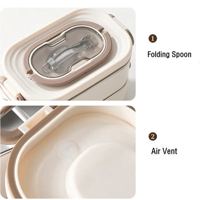 1500ml Double Layers Stainless Steel 304 Thermal Lunch Box With Insulation Bag Leak-Proof Bento Box Adult Student Food Container Shoppers Synchrony