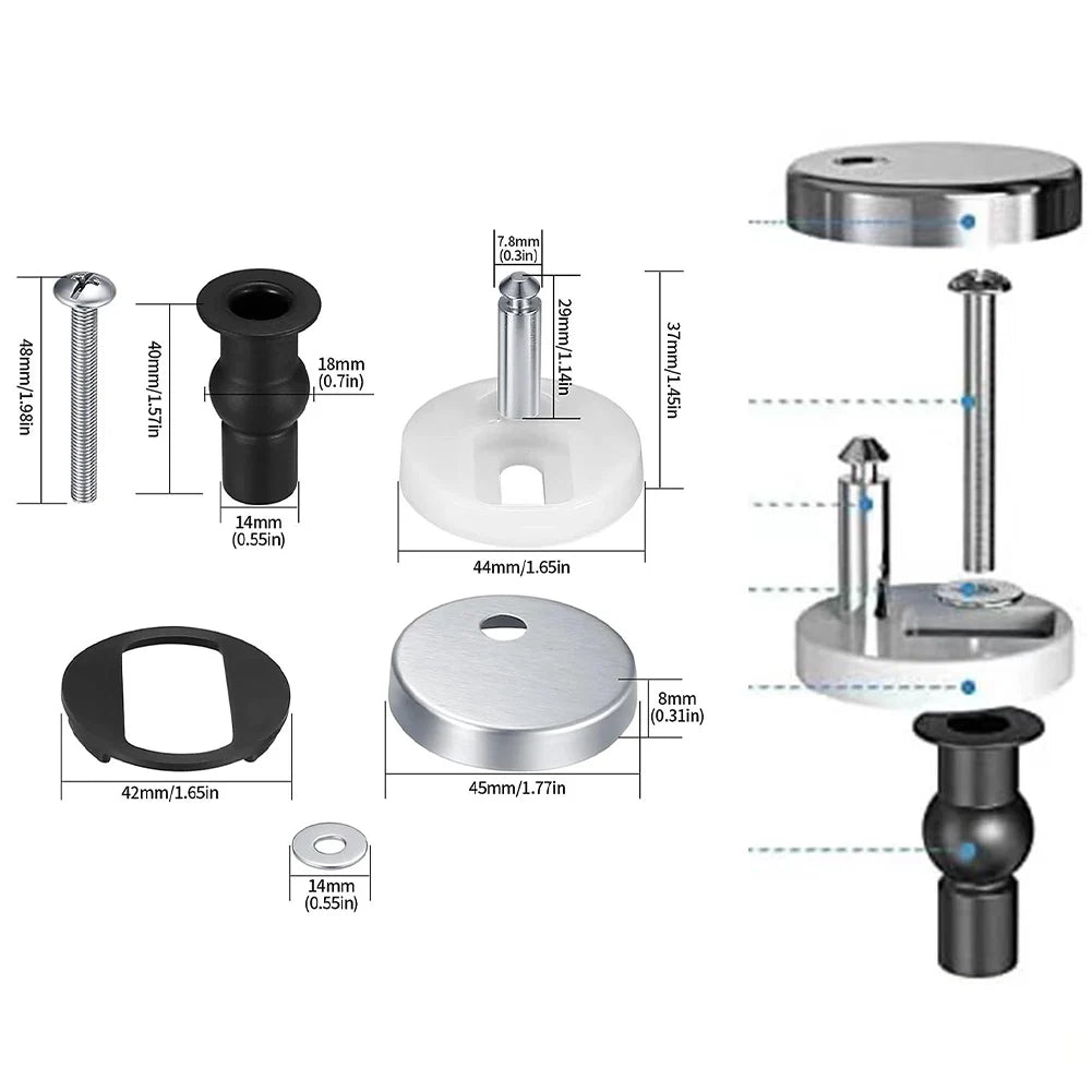 2Pcs Quick Release Toilet Seat Fixings Universal Toilet Seat Hinges Top Fittings For WC Toilet Blind Holes Bathroom Accessories Shoppers Synchrony