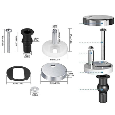 2Pcs Quick Release Toilet Seat Fixings Universal Toilet Seat Hinges Top Fittings For WC Toilet Blind Holes Bathroom Accessories Shoppers Synchrony