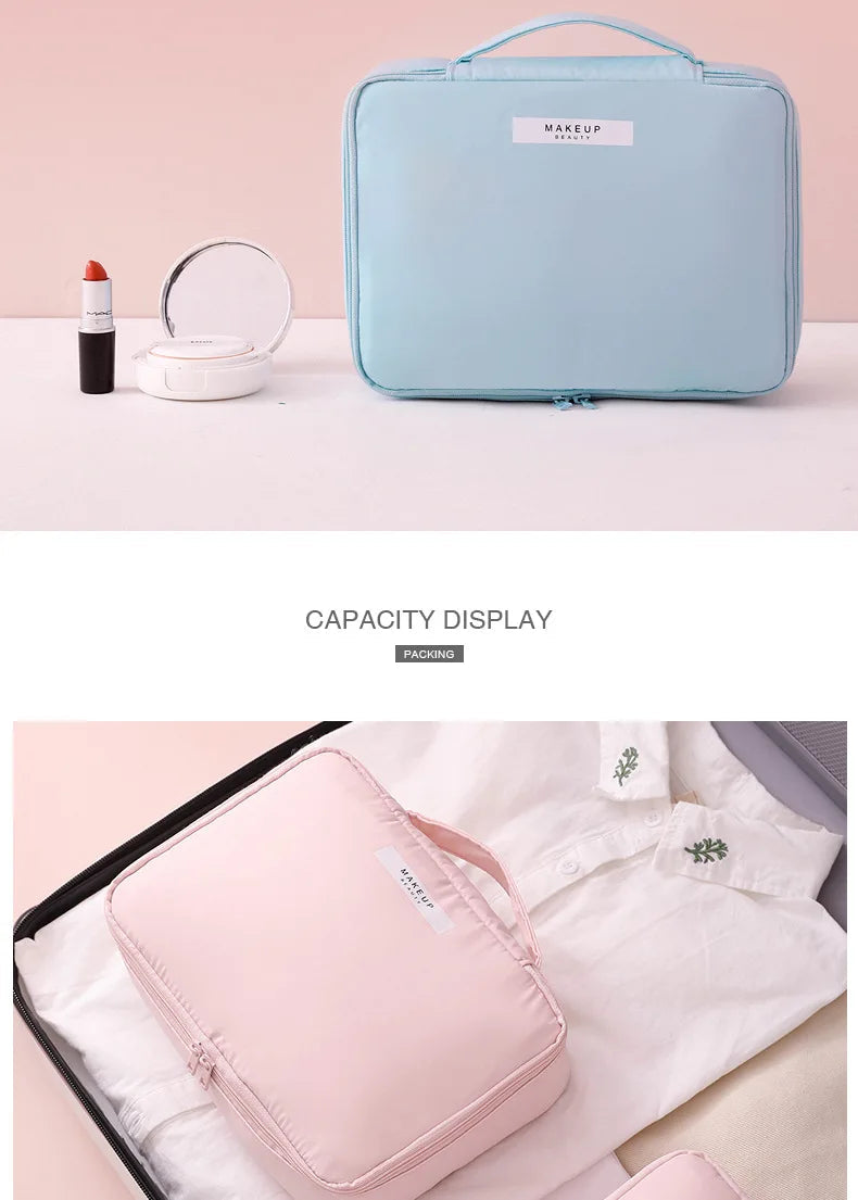 Ladies Portable High Appearance Index Cosmetic Bag Large-capacity Travel Washing Bag Three-dimensional Makeup Storage Bag Shoppers Synchrony