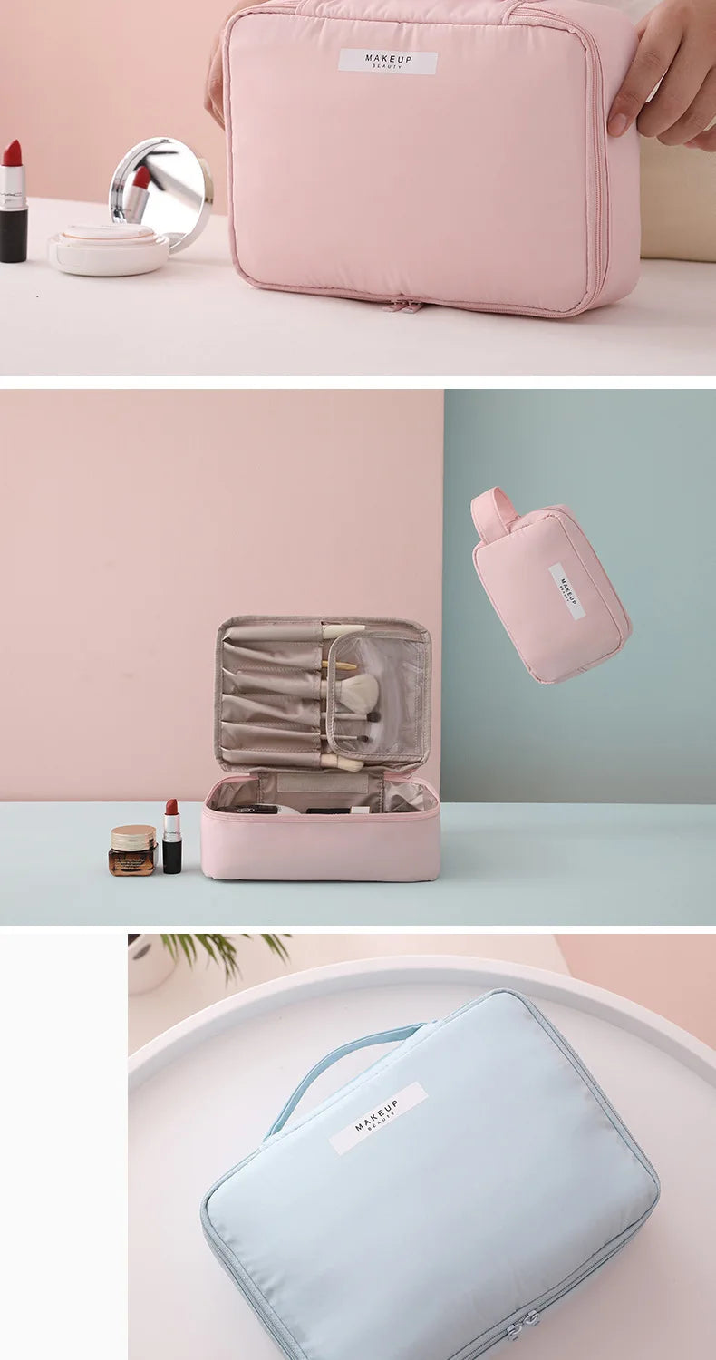 Travel Makeup Bag Water-resistant Toiletry Cosmetic Bag Portable Large Capacity Makeup Box Skincare Toiletry Storage Organizer Shoppers Synchrony