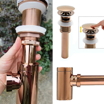 Rose Gold Basin Bottle Trap  Bathroom Sink Siphon Pipe Kits Pop Up Filter Stopper Toilet Washbasin Deodorization Drain Fittings Shoppers Synchrony