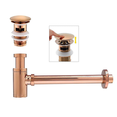 Rose Gold Basin Bottle Trap  Bathroom Sink Siphon Pipe Kits Pop Up Filter Stopper Toilet Washbasin Deodorization Drain Fittings Shoppers Synchrony